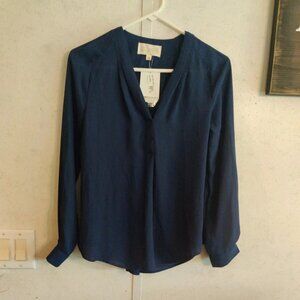 Sweet Wanderer Blue Sheer Long Sleeve Top